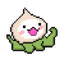 Overwatch's Pachimari, a plush of a smiling white onion with green octopus legs